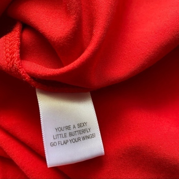 LPA Crew Neck Gathered Puff Shoulder Red Top - Size Small - Picture 10 of 11